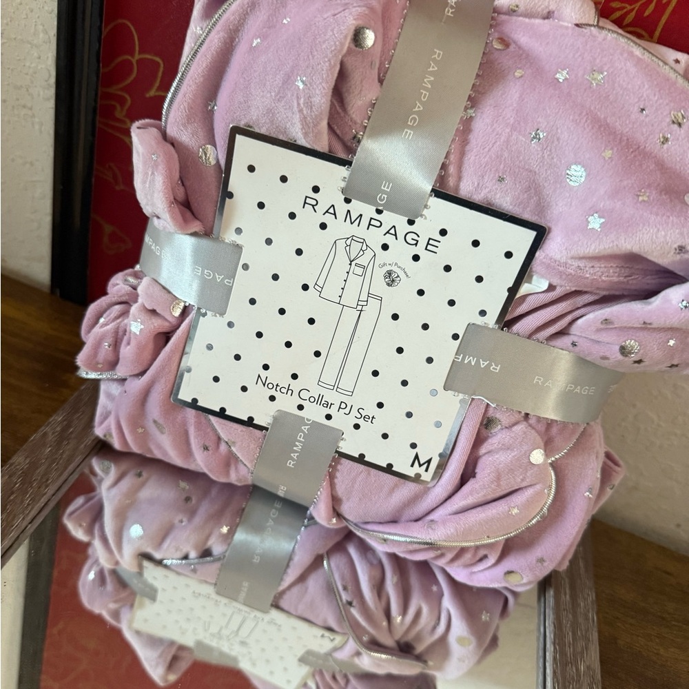 Rampage Lilac Pajama Set with Silver Stars